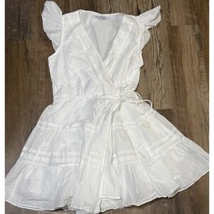 Anthropologie en saison dress Large White Seashell Wrap Around Dress NWOT